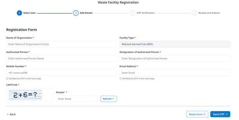 Waste Facility Registration Form